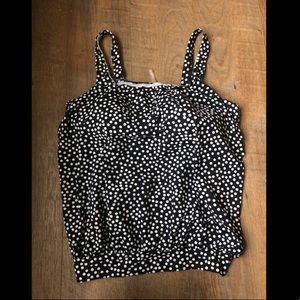 Lands End Blouson Tankini Top Swim